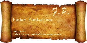 Fodor Pantaleon névjegykártya