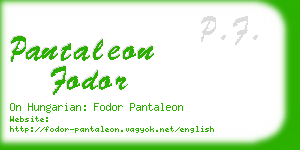 pantaleon fodor business card